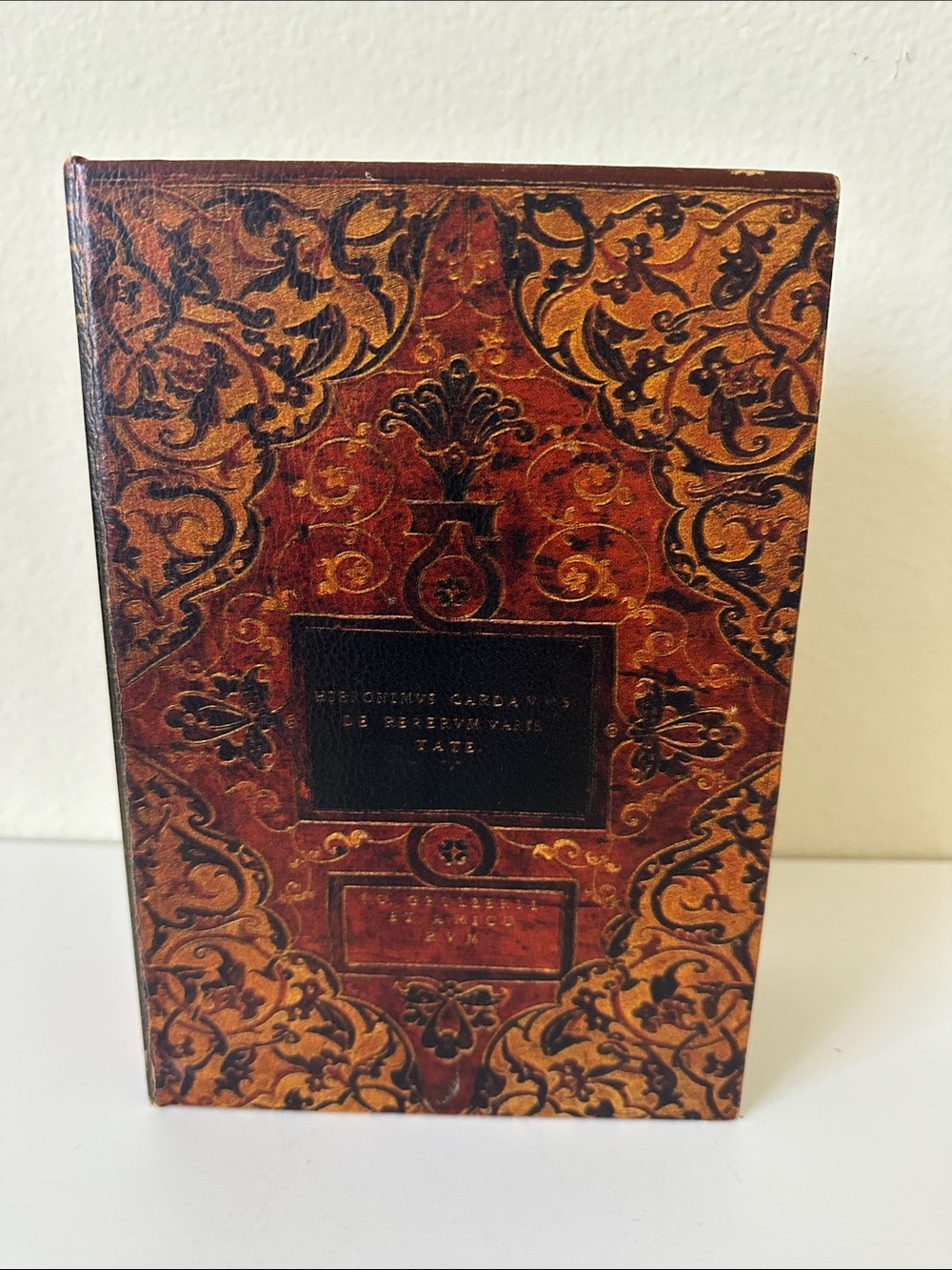Decorative Faux Book Jewelry Trinket Storage Box Burgundy Lined Interior